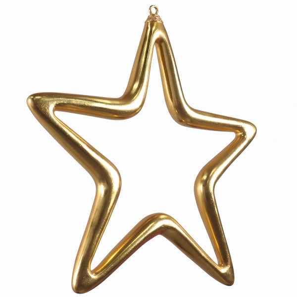 Heinimex hanging star decor, gold leaf finish, elegant minimalist style right angle view