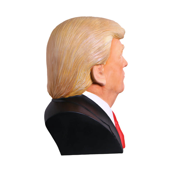Heinimex Human Figure Bust of Donald Trump, full-color painted finish, realistic traditional style in side view