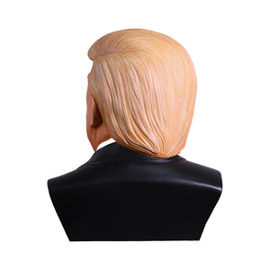 Heinimex Human Figure Bust of Donald Trump, full-color painted finish, realistic traditional style in back view