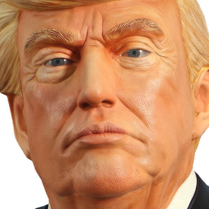 Heinimex Human Figure Bust of Donald Trump, full-color painted finish, realistic traditional style in close up details view