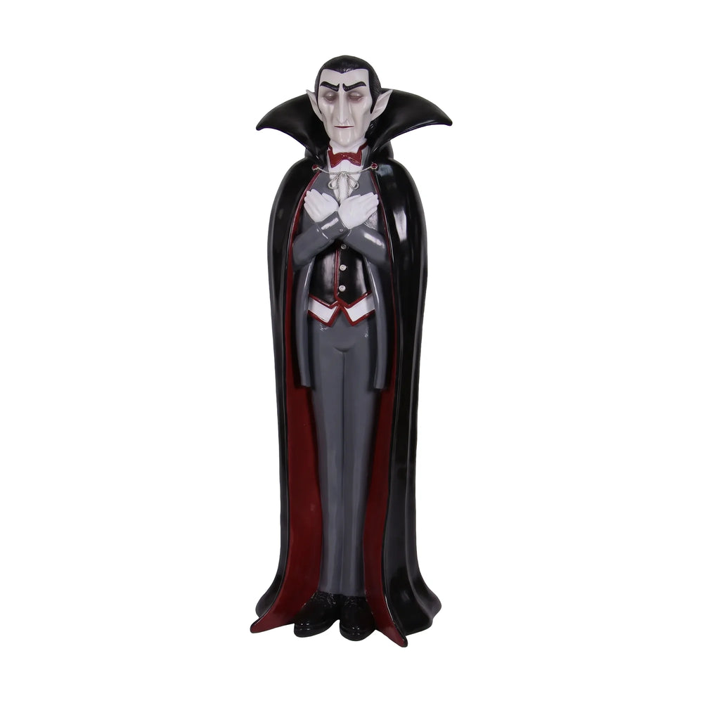 Heinimex Whimsical Dracula 6ft Halloween decor, smooth high-gloss painted finish, playful stylized aesthetic angle view