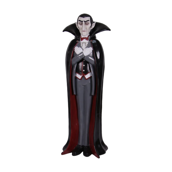 Heinimex Whimsical Dracula 6ft Halloween decor, smooth high-gloss painted finish, playful stylized aesthetic angle view