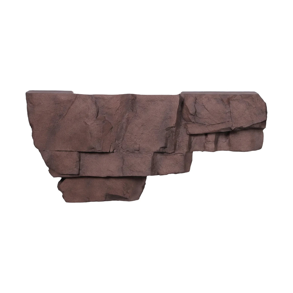 Heinimex Floating Rock console, textured Sedona brown finish, realistic natural landscape style front view
