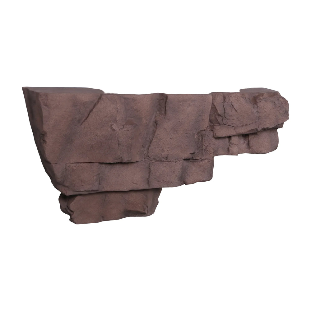 Heinimex Floating Rock console, textured Sedona brown finish, realistic natural landscape style front view

