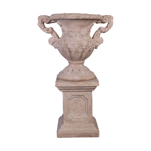 Floral Scrolled Urn On Base