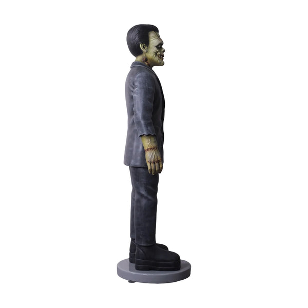 Heinimex Frankenstein 6ft Halloween decor, distressed realistic painted finish, classic spooky horror style side view