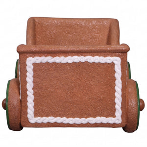 Heinimex Gingerbread Cart Christmas decor, textured gingerbread and painted icing finish, playful holiday display back view