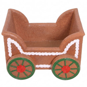 Heinimex Gingerbread Cart Christmas decor, textured gingerbread and painted icing finish, playful holiday display top view