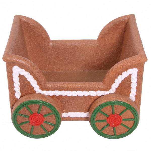 Heinimex Gingerbread Cart Christmas decor, textured gingerbread and painted icing finish, playful holiday display top view