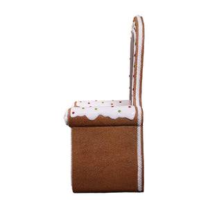 Heinimex Gingerbread Throne Christmas decor, textured gingerbread and glossy chocolate finish with painted icing, playful holiday side view