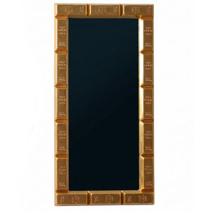 Heinimex Gold Bar Rectangular Mirror, brilliant gold leaf finish, modern luxury opulent style front view