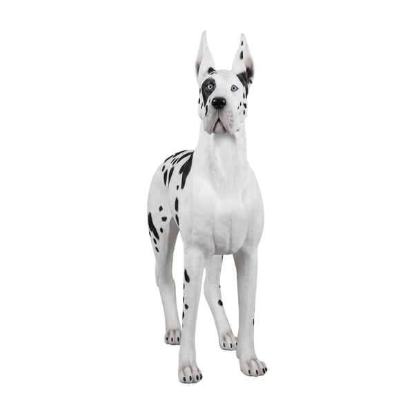 Heinimex Standing Great Dane animal statue, painted finish, realistic life-size style front view