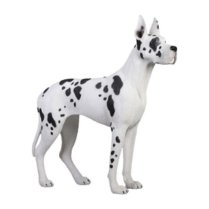 Heinimex Standing Great Dane animal statue, painted finish, realistic life-size style side view