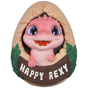 Heinimex Happy Rexy wall decor, vibrant painted resin finish, playful cartoon dinosaur style front view