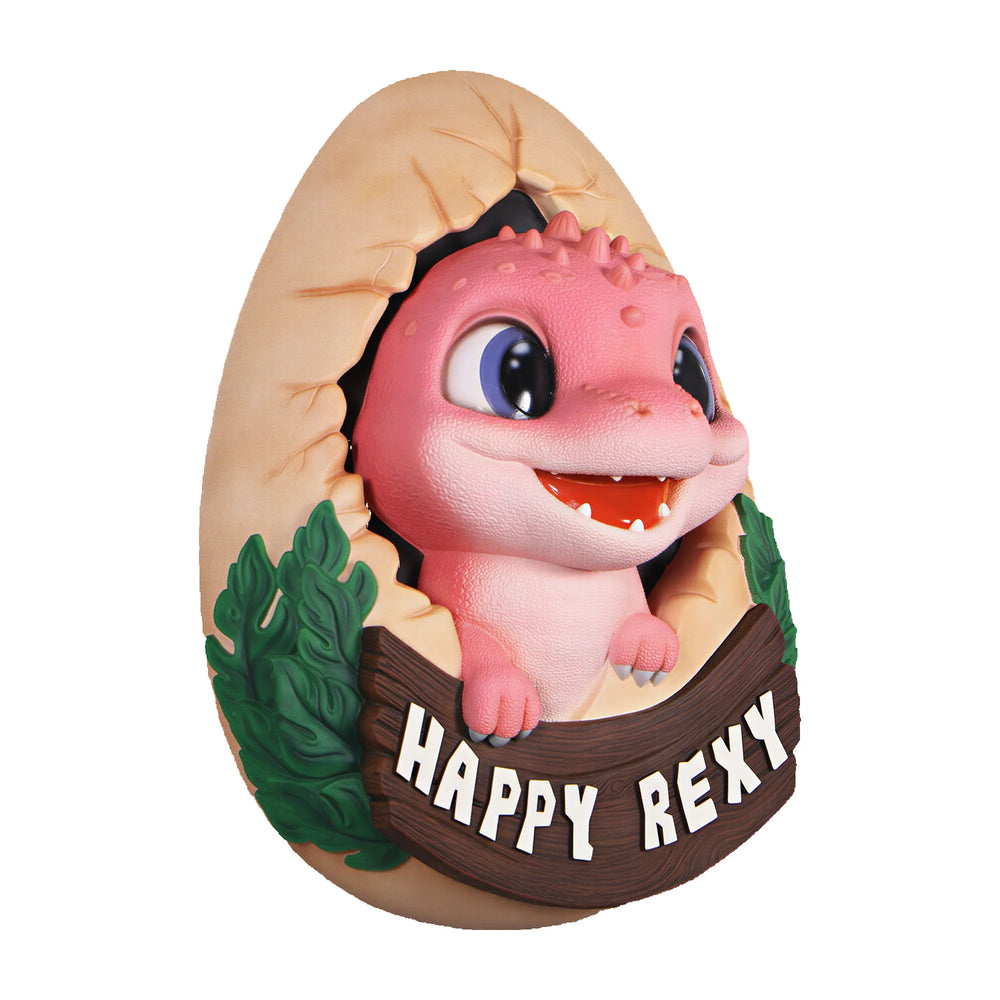 Heinimex Happy Rexy wall decor, vibrant painted resin finish, playful cartoon dinosaur style front view