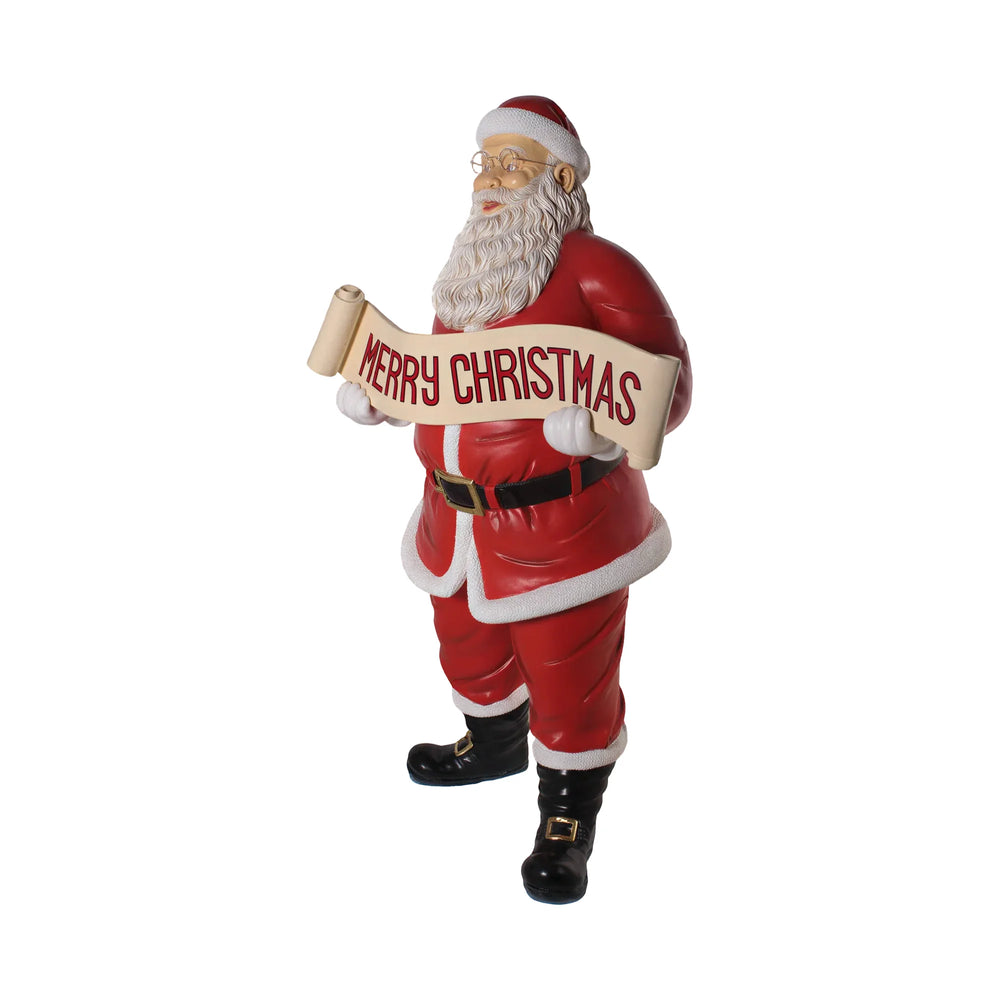 Santa with Christmas Banner 5ft.