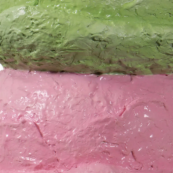 Heinimex 2 Scoops Ice Cream 2ft display, textured mint green and pink painted finish, playful oversized food prop style close up detail
