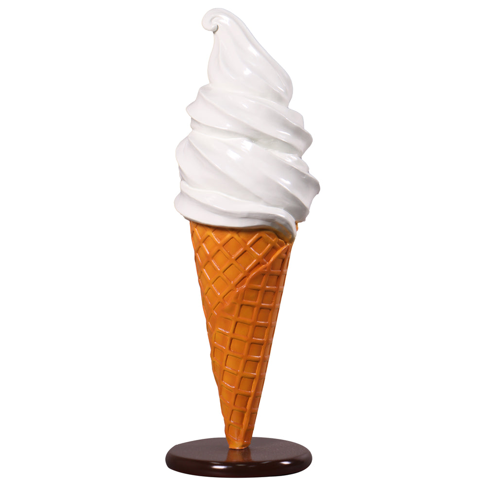 Heinimex Soft Serve Ice Cream 2Ft display, smooth vanilla painted finish, playful oversized food prop style front view