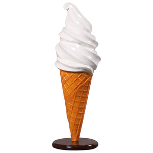 Heinimex Soft Serve Ice Cream 2Ft display, smooth vanilla painted finish, playful oversized food prop style front view