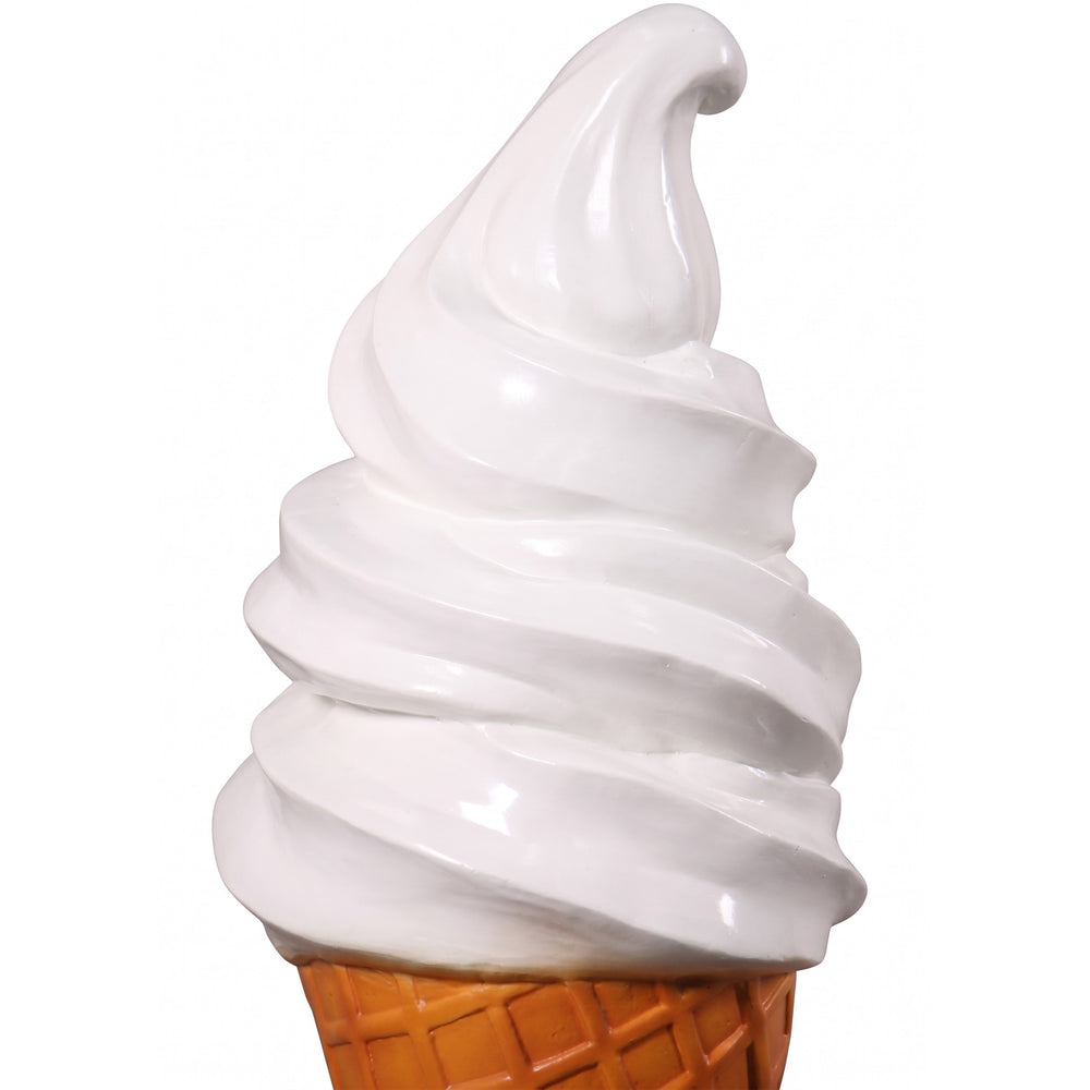Heinimex Soft Serve Ice Cream 2Ft display, smooth vanilla painted finish, playful oversized food prop style front view