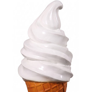 Heinimex Soft Serve Ice Cream 2Ft display, smooth vanilla painted finish, playful oversized food prop style close up detail
