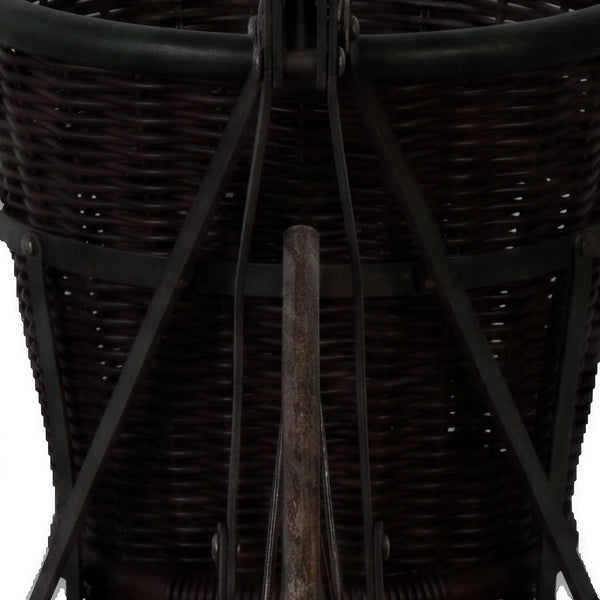 Iron Bicycle W/ Round Basket Medium