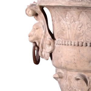 Large Lion Urn On Base (Not In Aus)