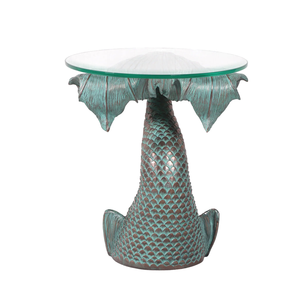 Mermaid End Table Tail Version With Glass (Not In Usa/Canada)
