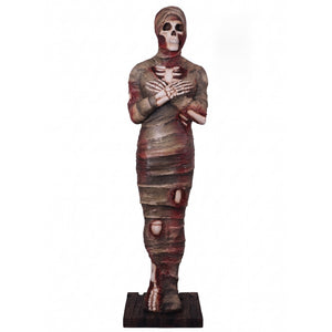 Heinimex 6Ft Mummy Statue Halloween decor, textured aged bandage and exposed bone finish, realistic ancient tomb display style front view