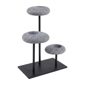 Pebbles Candle Stand 12"H