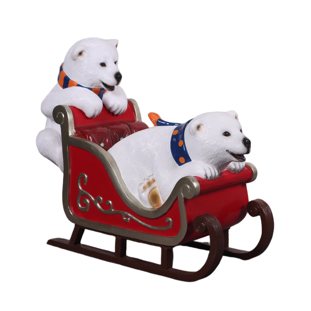 Polar Bear Cubs with Sleigh