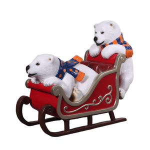 Polar Bear Cubs with Sleigh