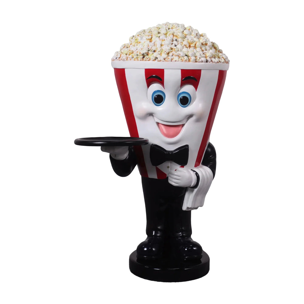 Heinimex Popcorn Waiter 36.375"H commercial display prop, glossy painted and textured popcorn finish, playful vintage cinema style front view