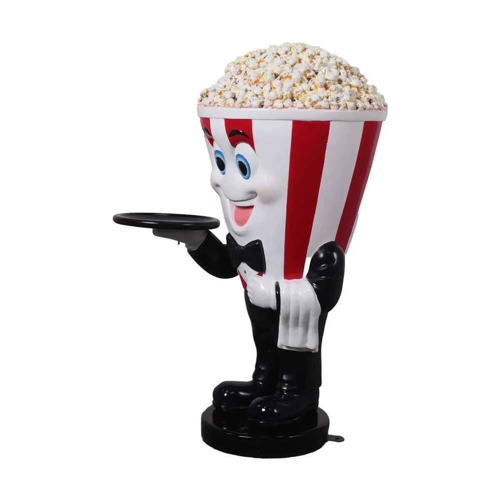 Heinimex Popcorn Waiter 36.375"H commercial display prop, glossy painted and textured popcorn finish, playful vintage cinema style front view
