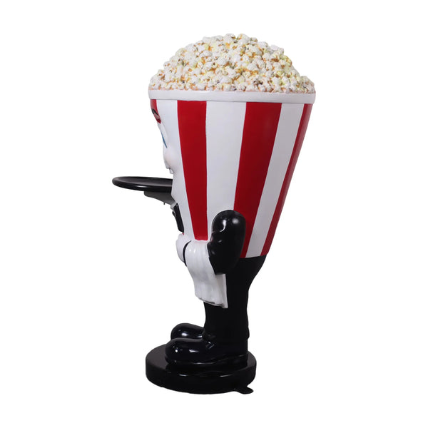 Heinimex Popcorn Waiter 36.375"H commercial display prop, glossy painted and textured popcorn finish, playful vintage cinema style side view