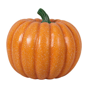 Heinimex 80cm Pumpkin Halloween decor, speckled orange painted finish, realistic rustic autumn display style front view