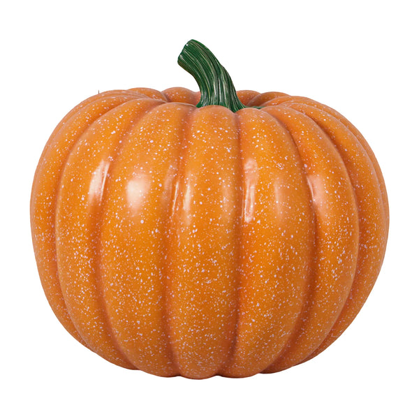 Heinimex 80cm Pumpkin Halloween decor, speckled orange painted finish, realistic rustic autumn display style front view