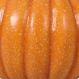Heinimex 80cm Pumpkin Halloween decor, speckled orange painted finish, realistic rustic autumn display style.close up detail