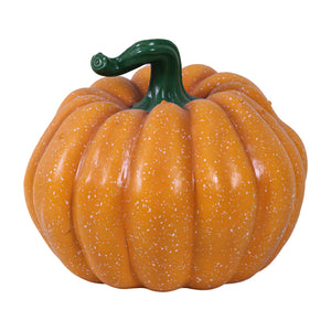 Heinimex Pumpkin Brothers - Moe Halloween decor, speckled orange painted finish, spooky animated haunted house style back view