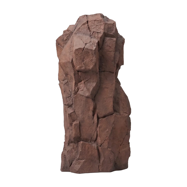 Heinimex Rock Sculpture - 3 outdoor decor, textured Sedona Brown faux-stone finish, realistic natural landscape style front view