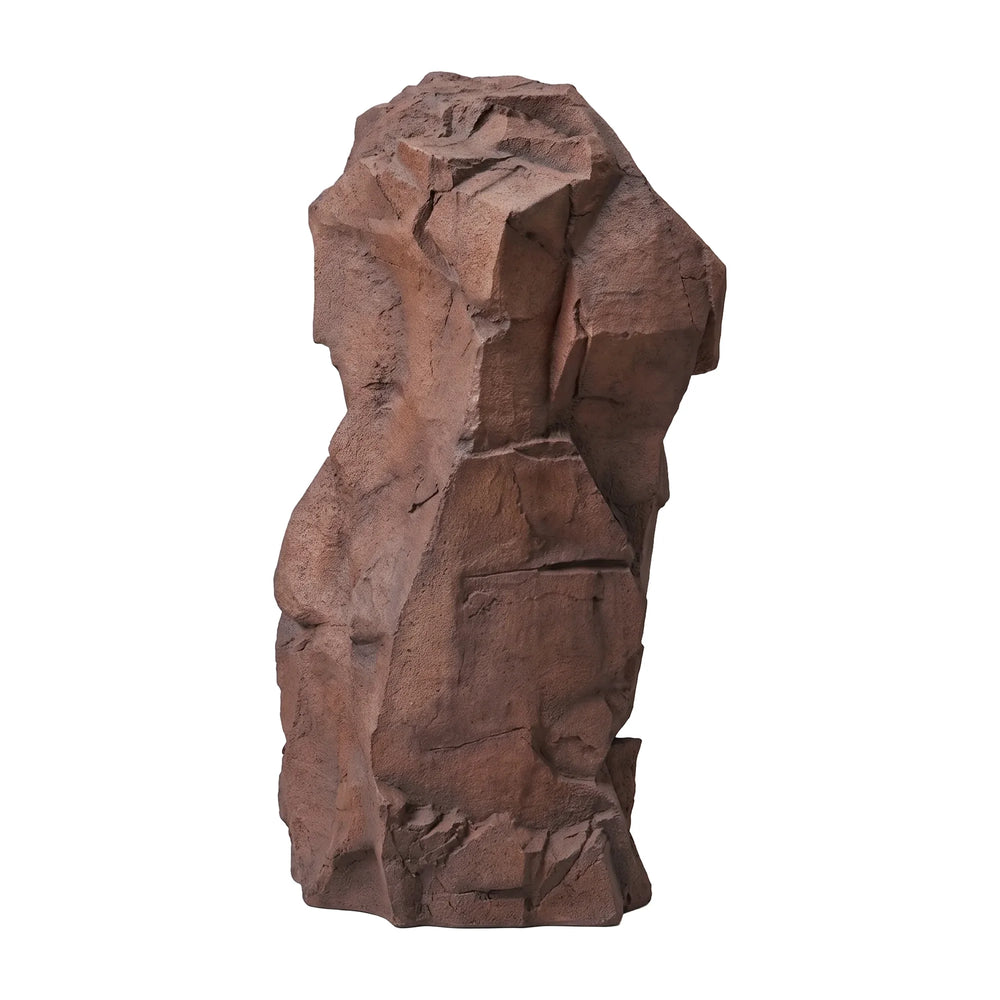 Heinimex Rock Sculpture - 3 outdoor decor, textured Sedona Brown faux-stone finish, realistic natural landscape style front view