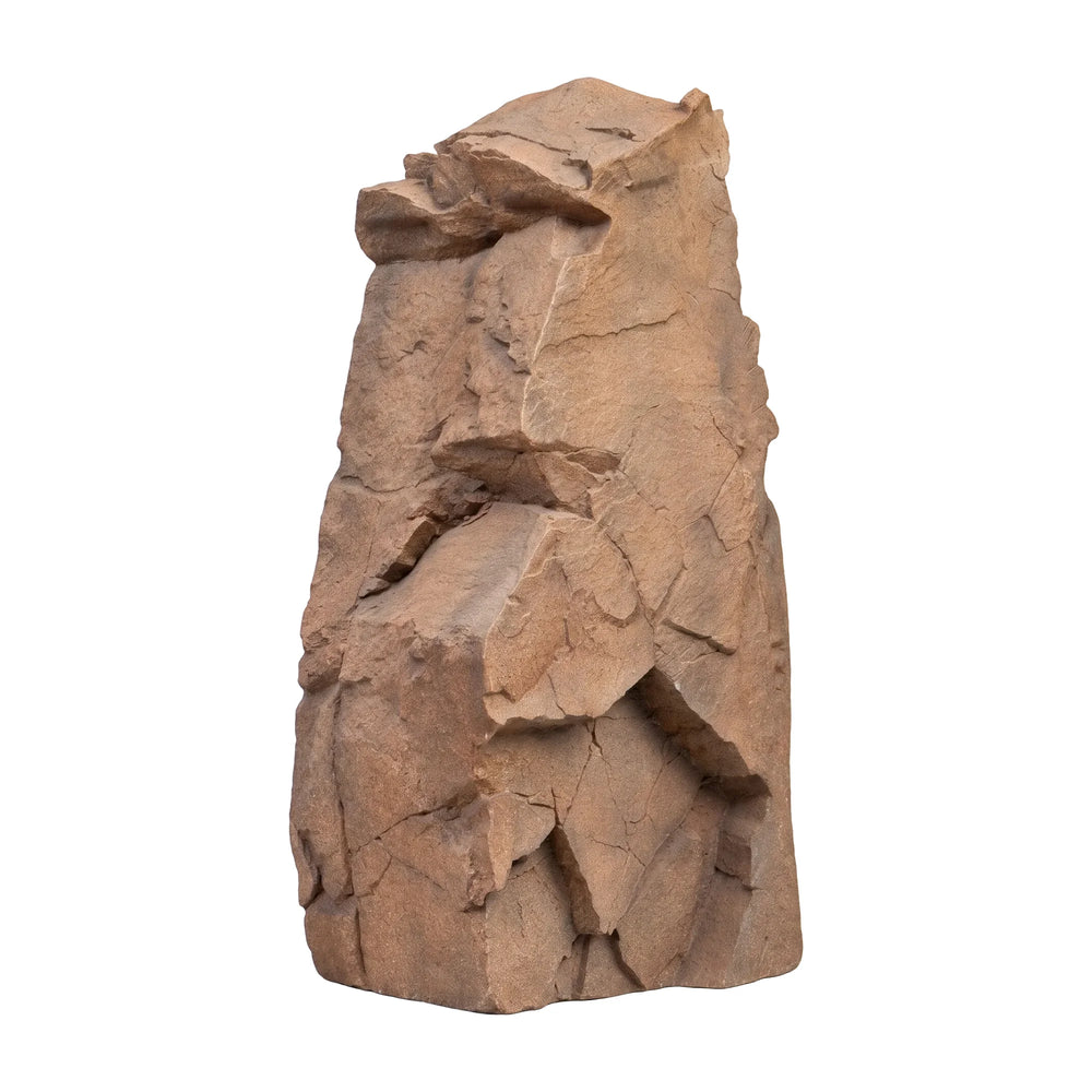 Heinimex Rock Sculpture - 4 outdoor decor, textured Sedona Brown faux-stone finish, realistic natural landscape style front view