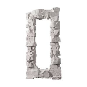 Heinimex Rocky Ridge Dress Mirror, textured white stone finish, modern organic luxury style front view