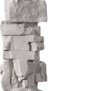 Heinimex Rocky Ridge Dress Mirror, textured white stone finish, modern organic luxury style close up detail