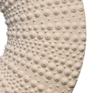 Heinimex Sea Urchin Mirror 110cm wall decor, textured white stone finish, modern coastal luxury style close up detail