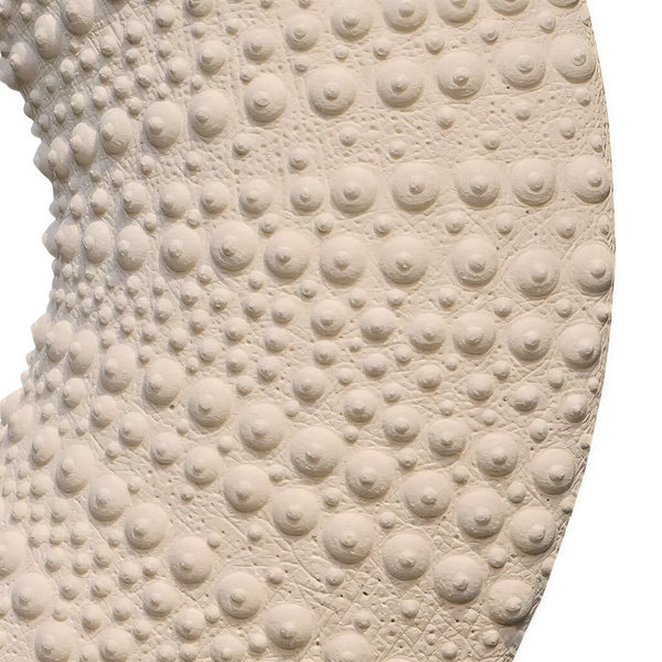Heinimex Sea Urchin Mirror 110cm wall decor, textured white stone finish, modern coastal luxury style close up detail