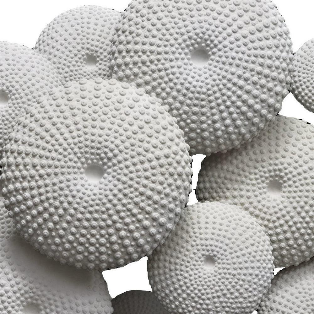 Heinimex Sea Urchin Wall Decor, textured white stone finish, modern coastal luxury style front view