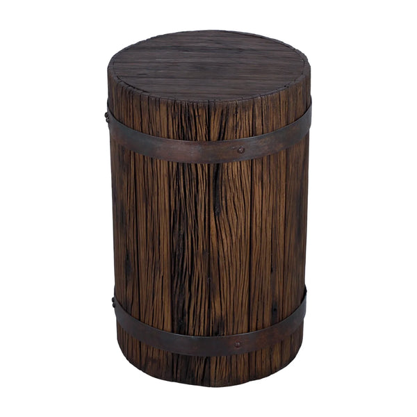 Stool - Remnants 11"Dia X 17"H With Metal Bandings