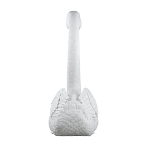 Heinimex Swan Amore event prop, textured white painted finish, romantic luxury wedding display style back view