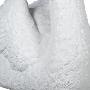 Heinimex Swan Amore event prop, textured white painted finish, romantic luxury wedding display style close up detail